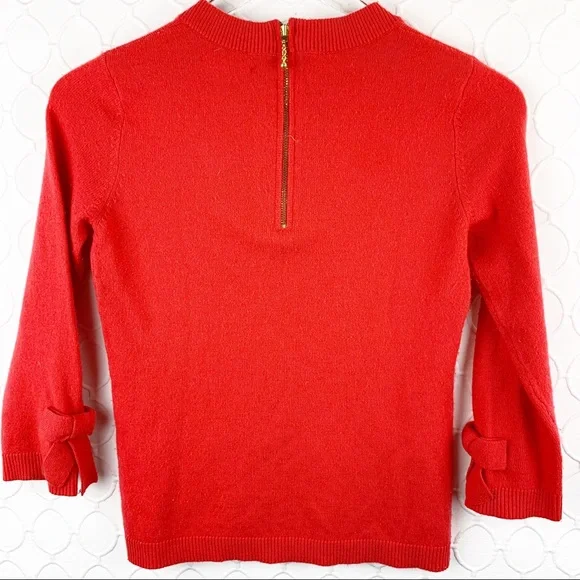 Kate Spade Arianna Red Bow Wool Cashmere Sweater XS - Picture 7 of 8